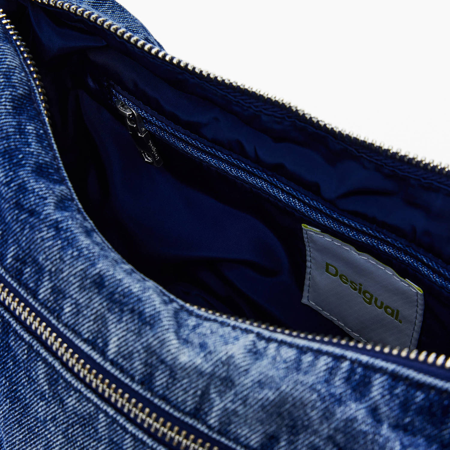 Desigual denim schoudertas blauw