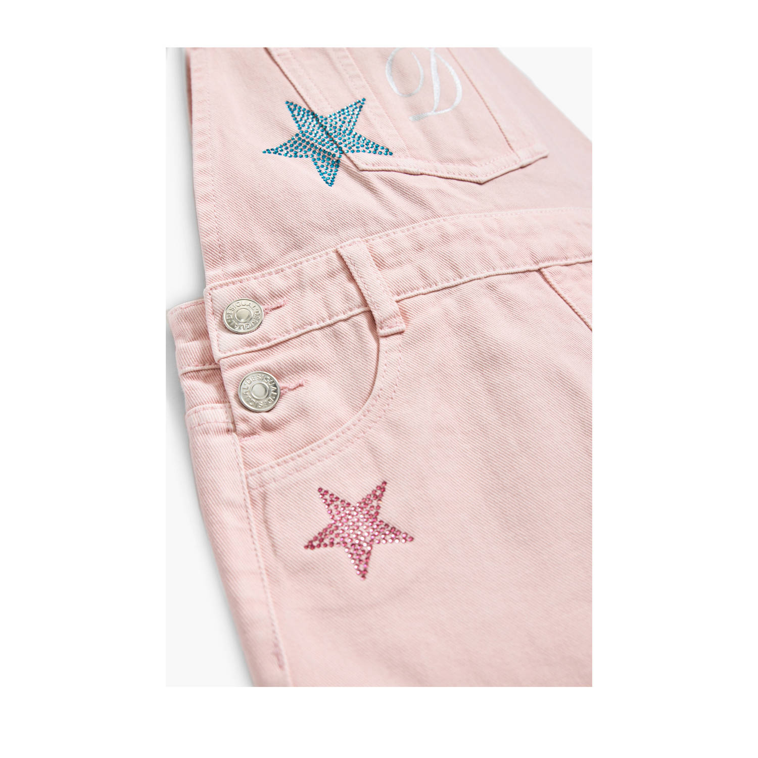 Desigual spijkerjurk met glitter lichtroze