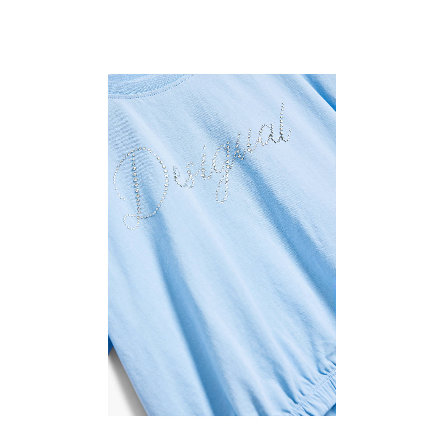 Desigual T-shirt lichtblauw met glitter