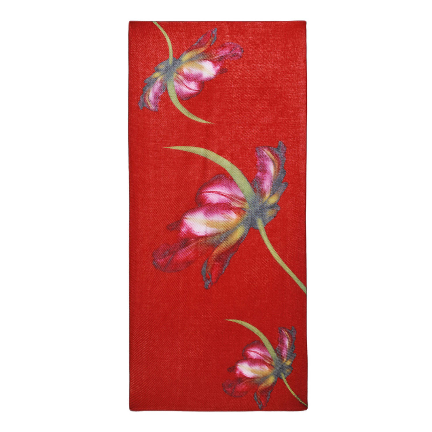 Desigual sjaal met bloemenprint oranje