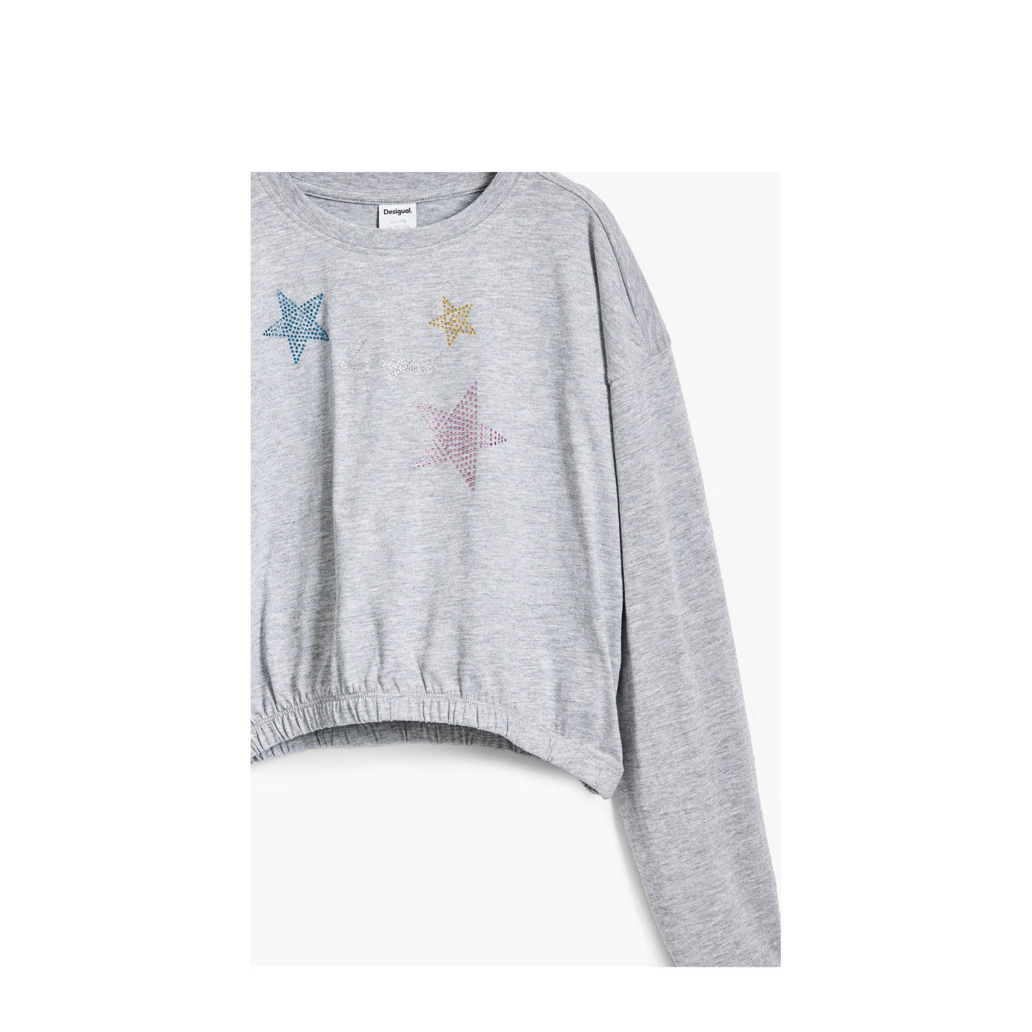 Desigual sweater grijs melange met glitter