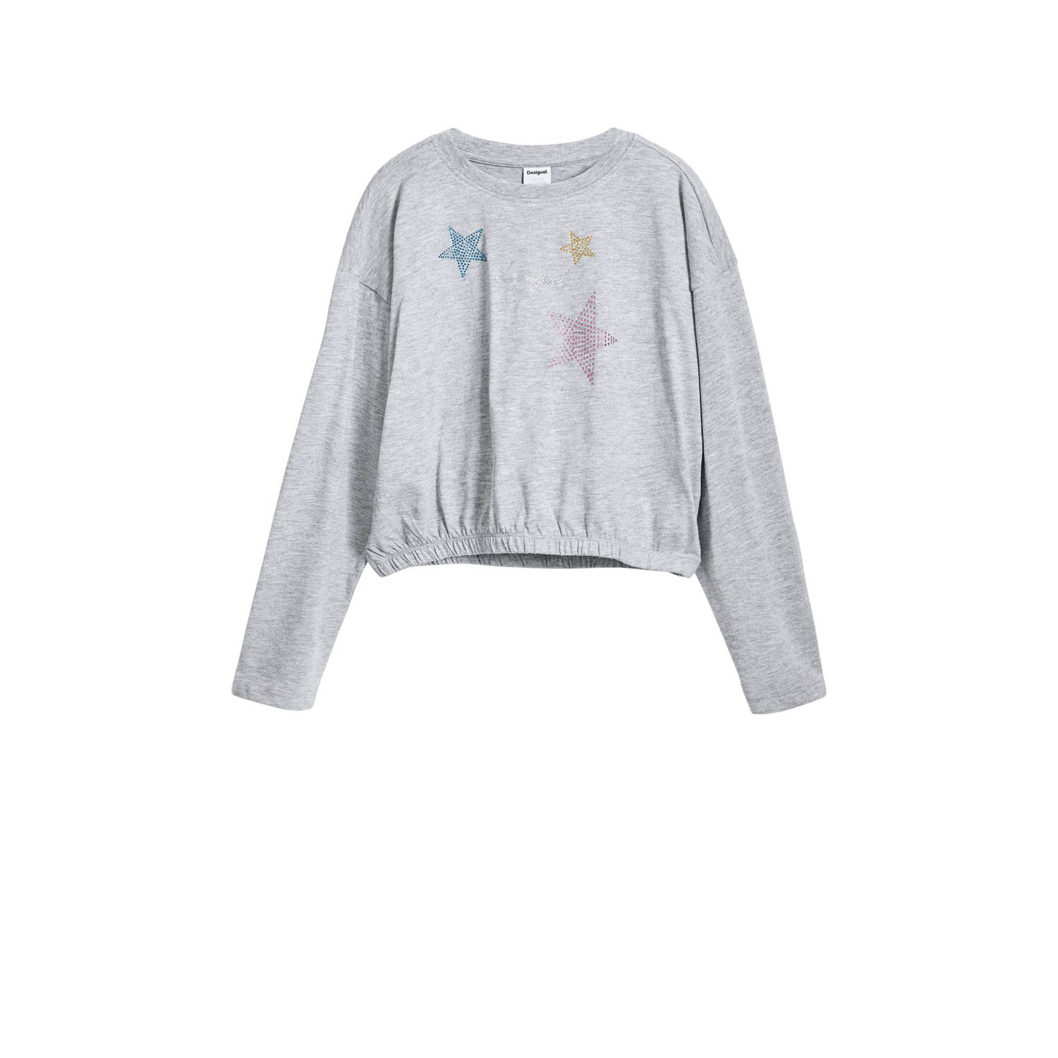 Desigual sweater grijs melange met glitter