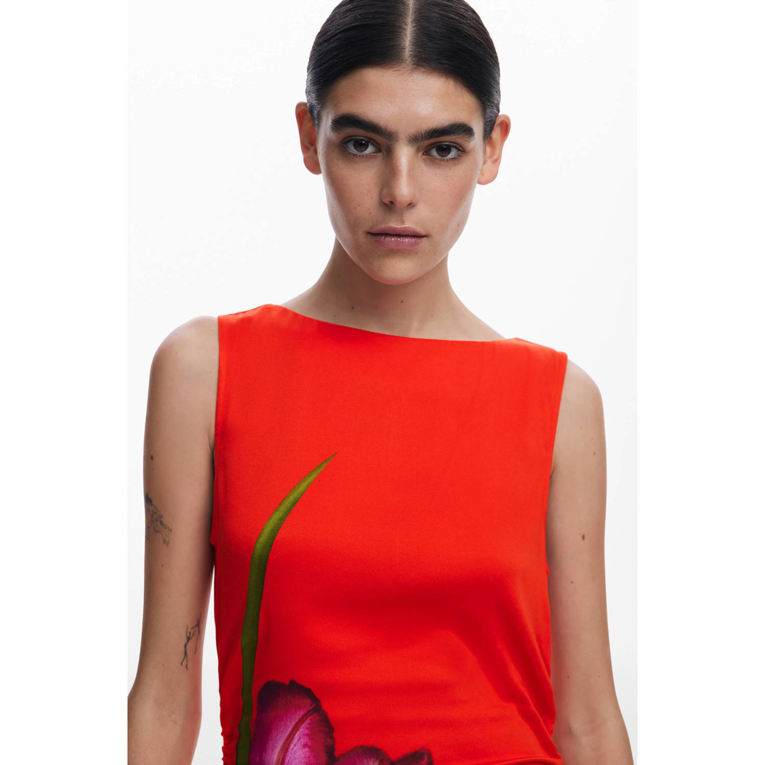 Desigual midi jurk rood