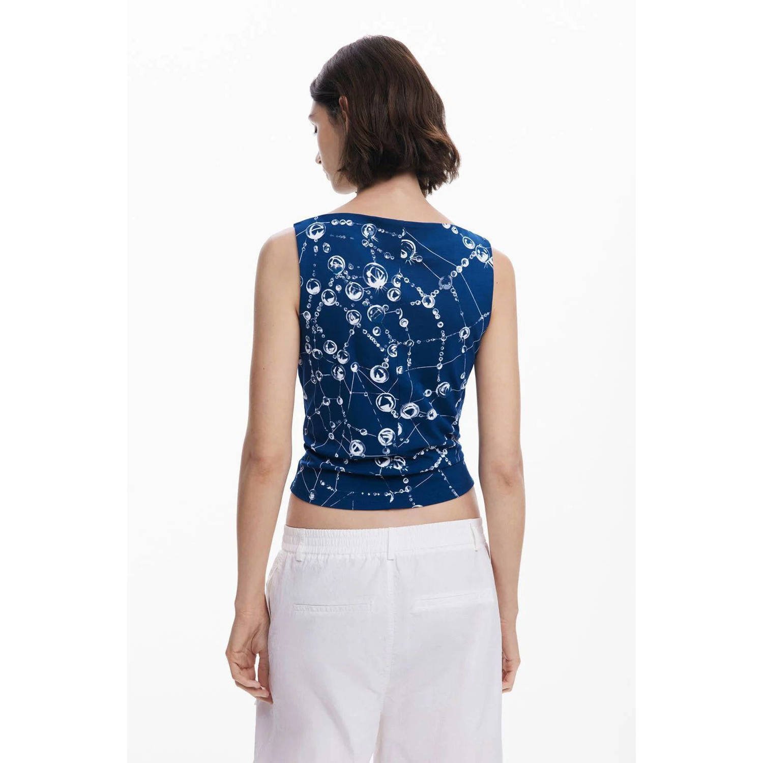 Desigual cropped top donkerblauw