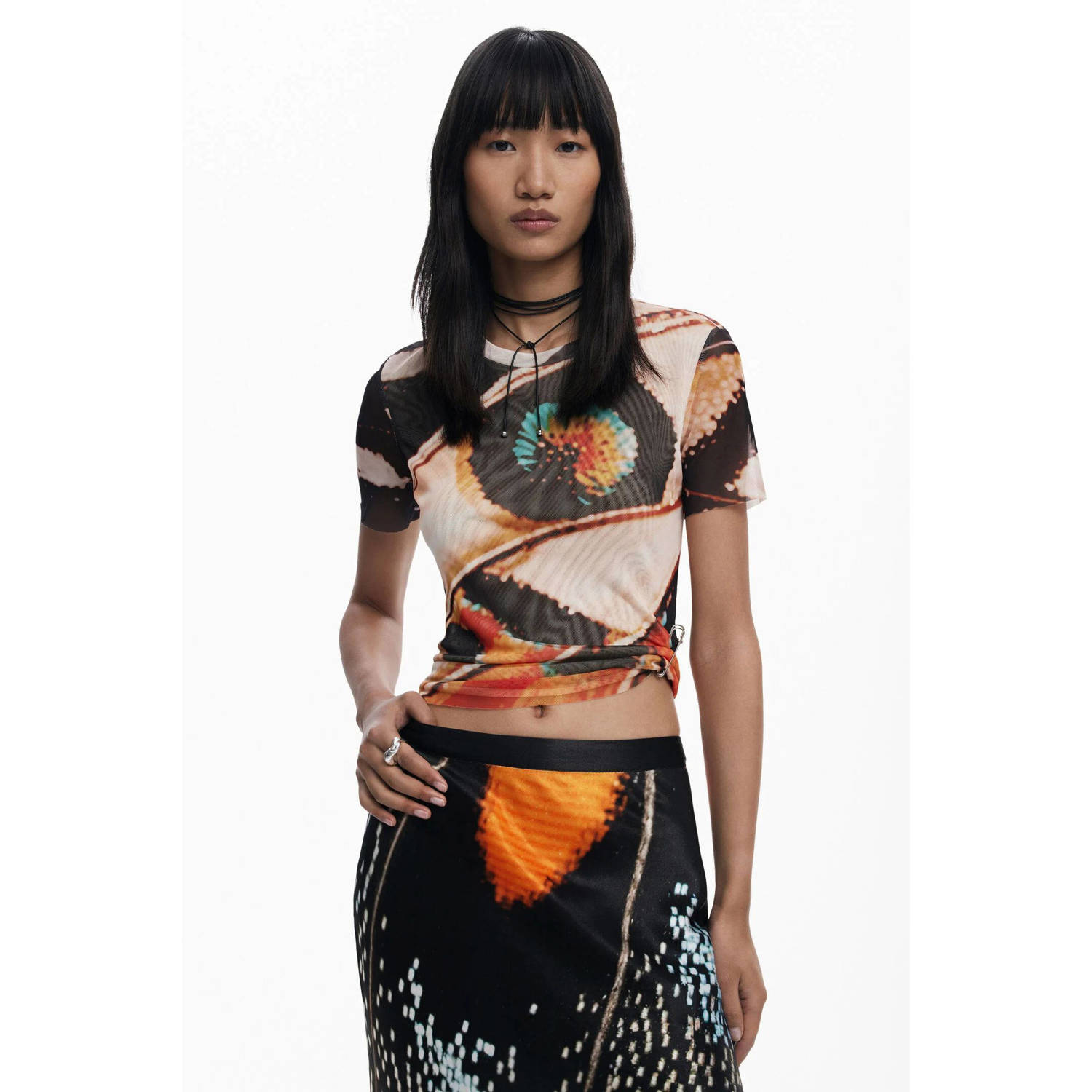 Desigual mesh top multi