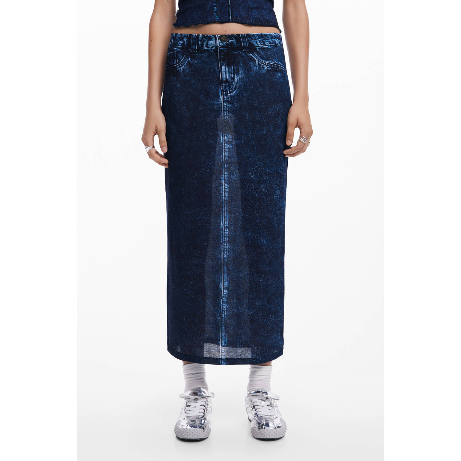 Desigual spijkerrok dark blue denim