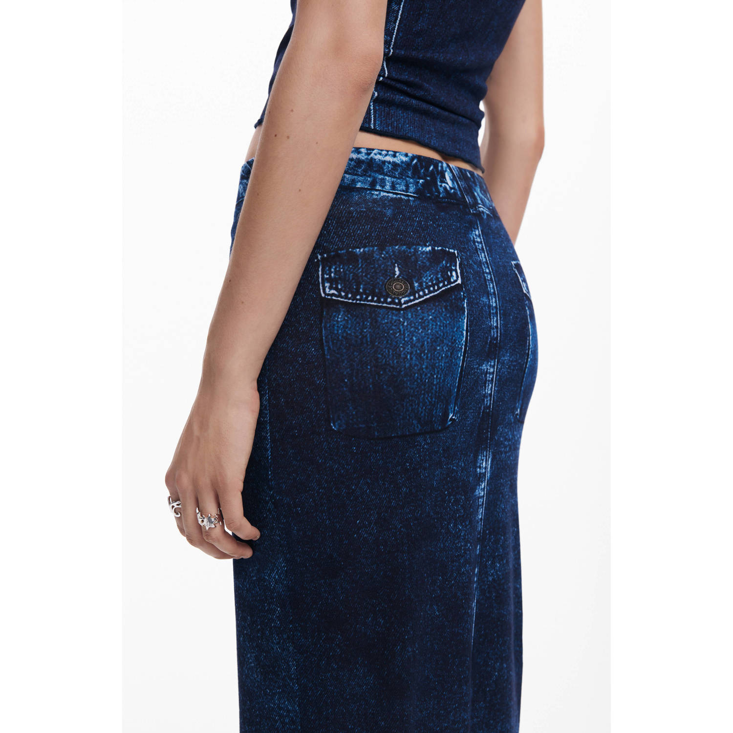 Desigual spijkerrok dark blue denim