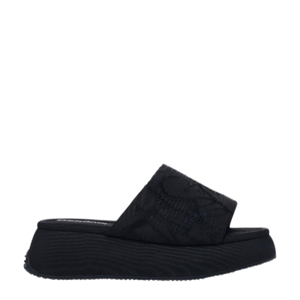 Zwarte dames Desigual slippers van 100% polyester