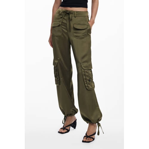 Desigual straight regular waist cargobroek groen afbeelding