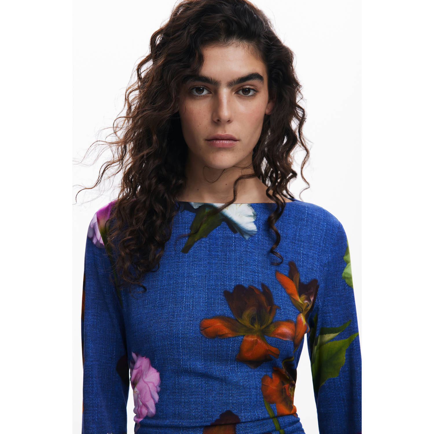 Desigual midi jurk blauw