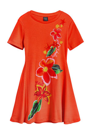 korte jurk rib gebreid rood