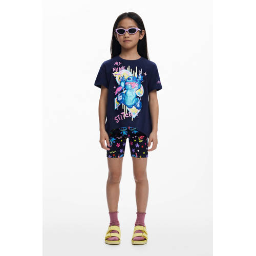 Desigual Lilo & Stitch T-shirt donkerblauw met glitter afbeelding