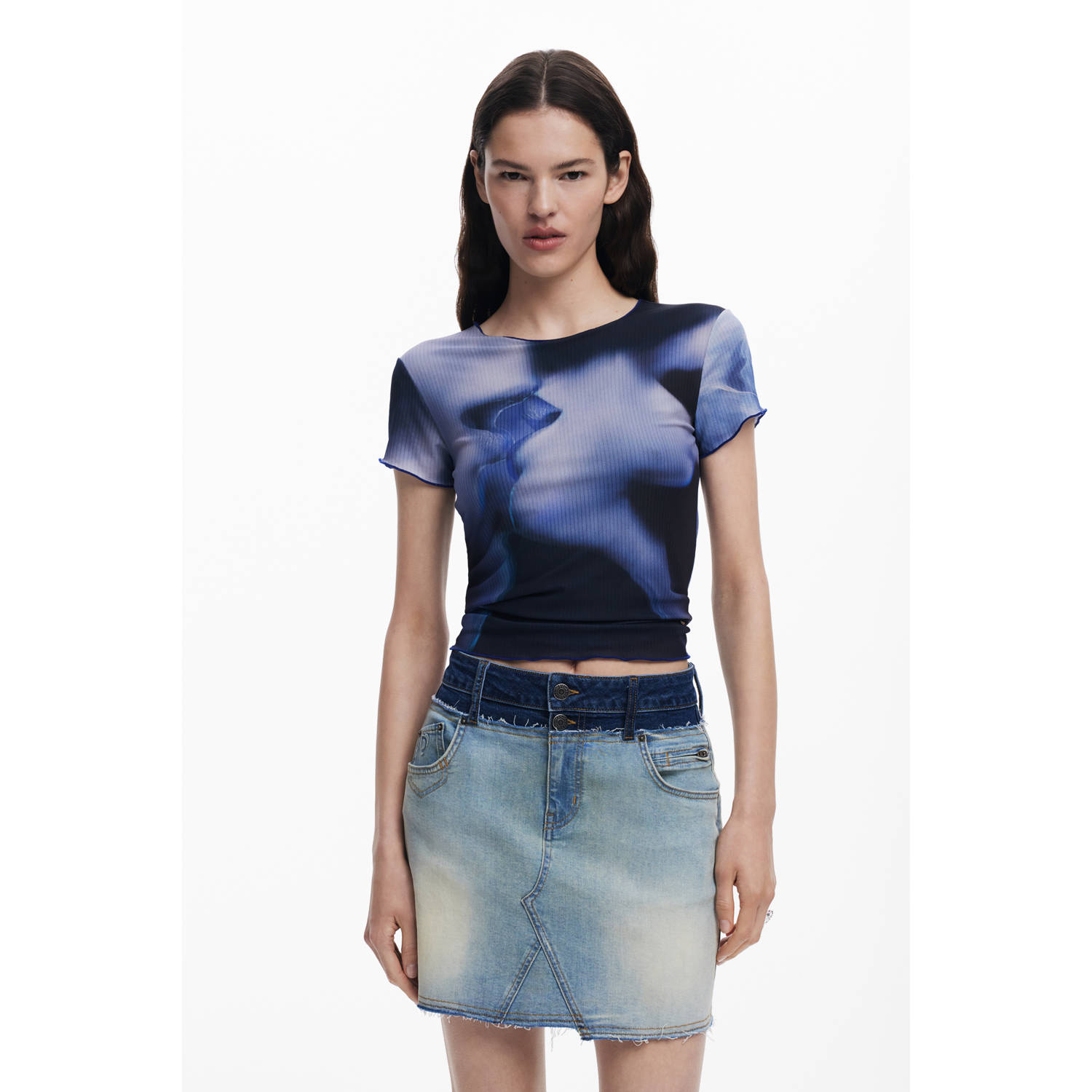 Desigual denim spijkerrok medium blue denim