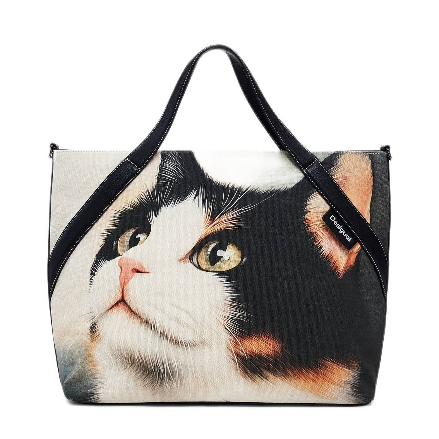 Desigual shopper met dierenprint zwart