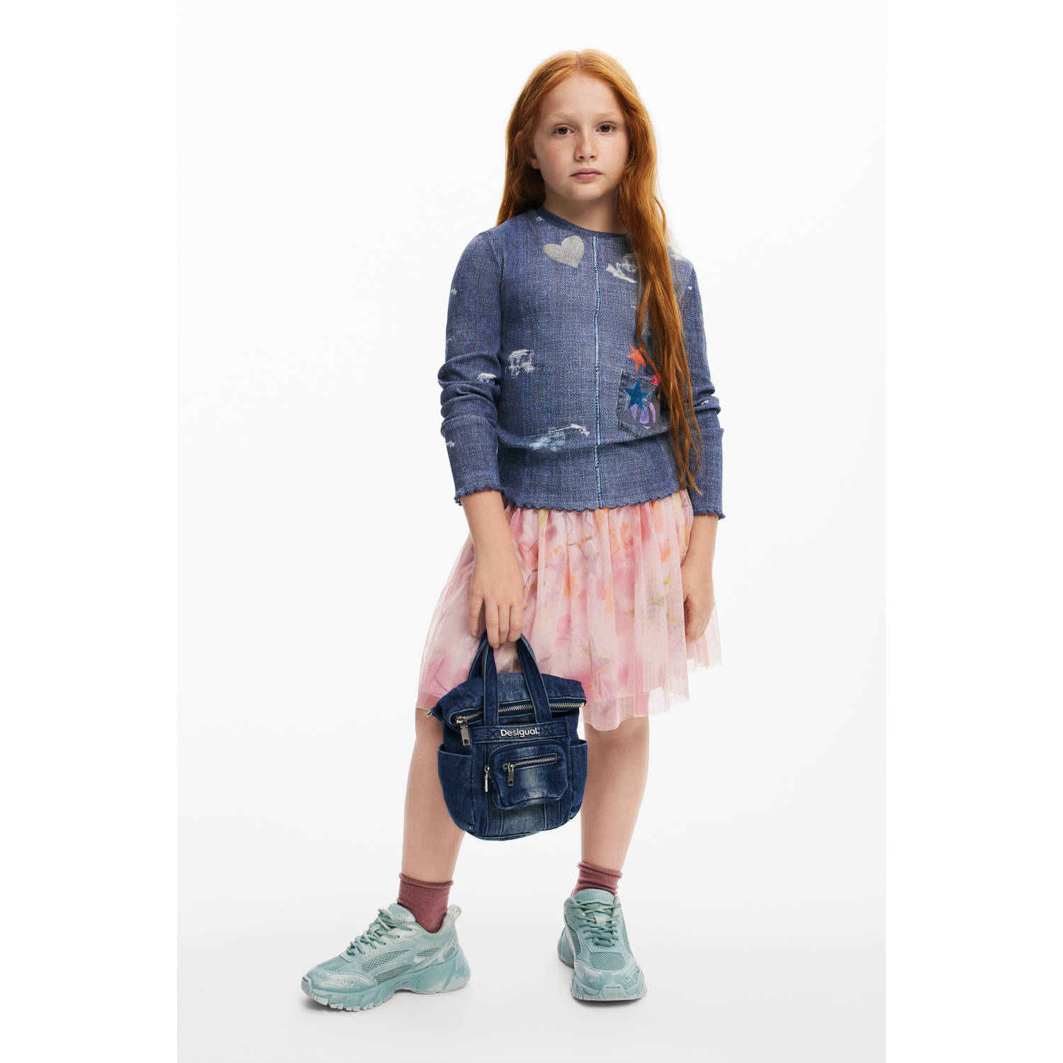 Desigual longsleeve donkerblauw met glitter