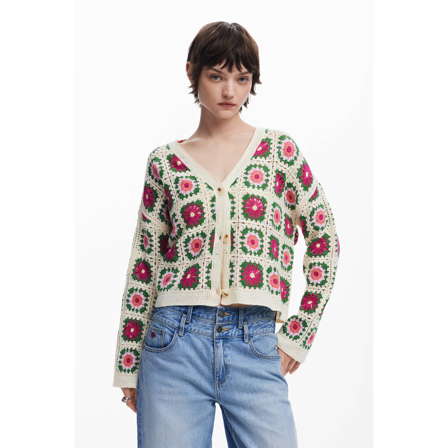 Desigual gebreid vest ecru