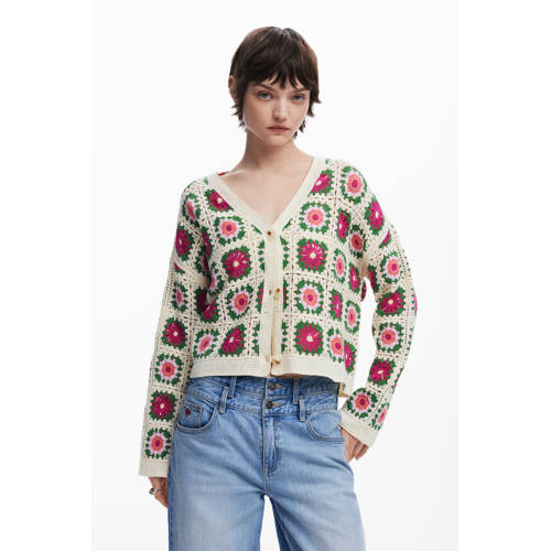 Desigual gebreid vest ecru afbeelding