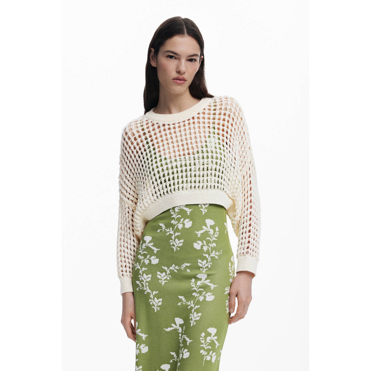 Desigual midi jurk gehaakt groen