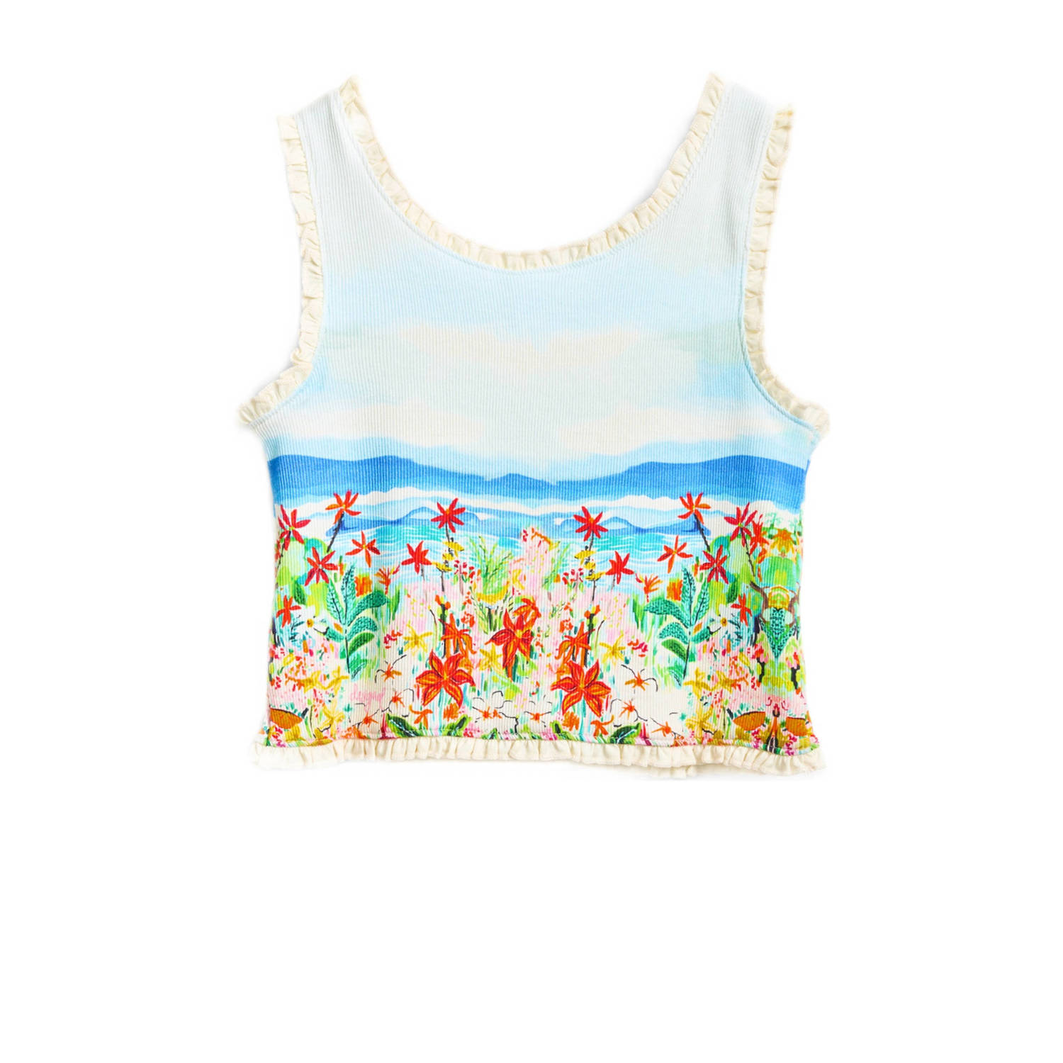 Desigual mouwloze top multi rib gebreid