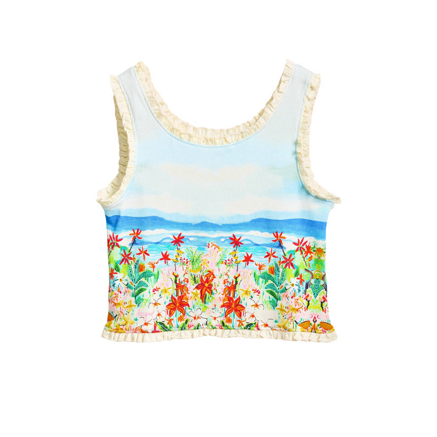 Desigual mouwloze top multi rib gebreid