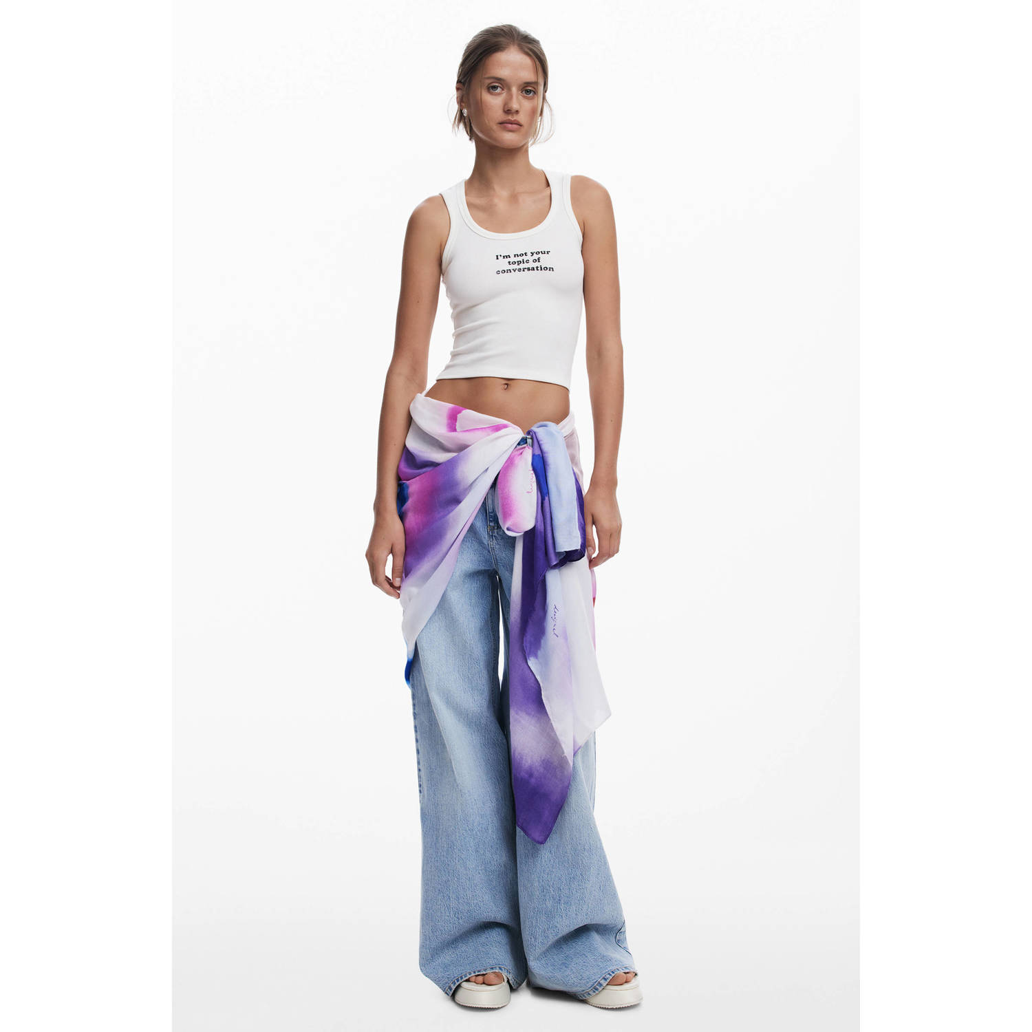 Desigual sjaal met all over print paars