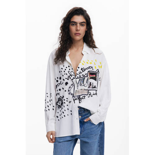 Desigual blouse wit afbeelding