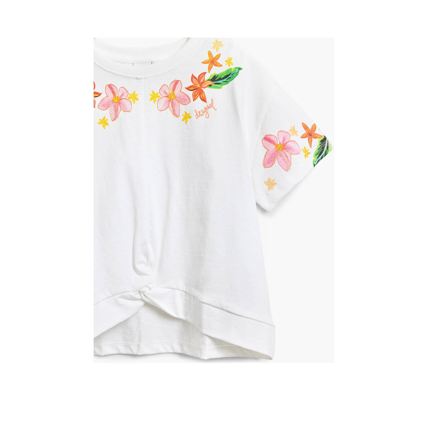 Desigual T-shirt wit met glitter