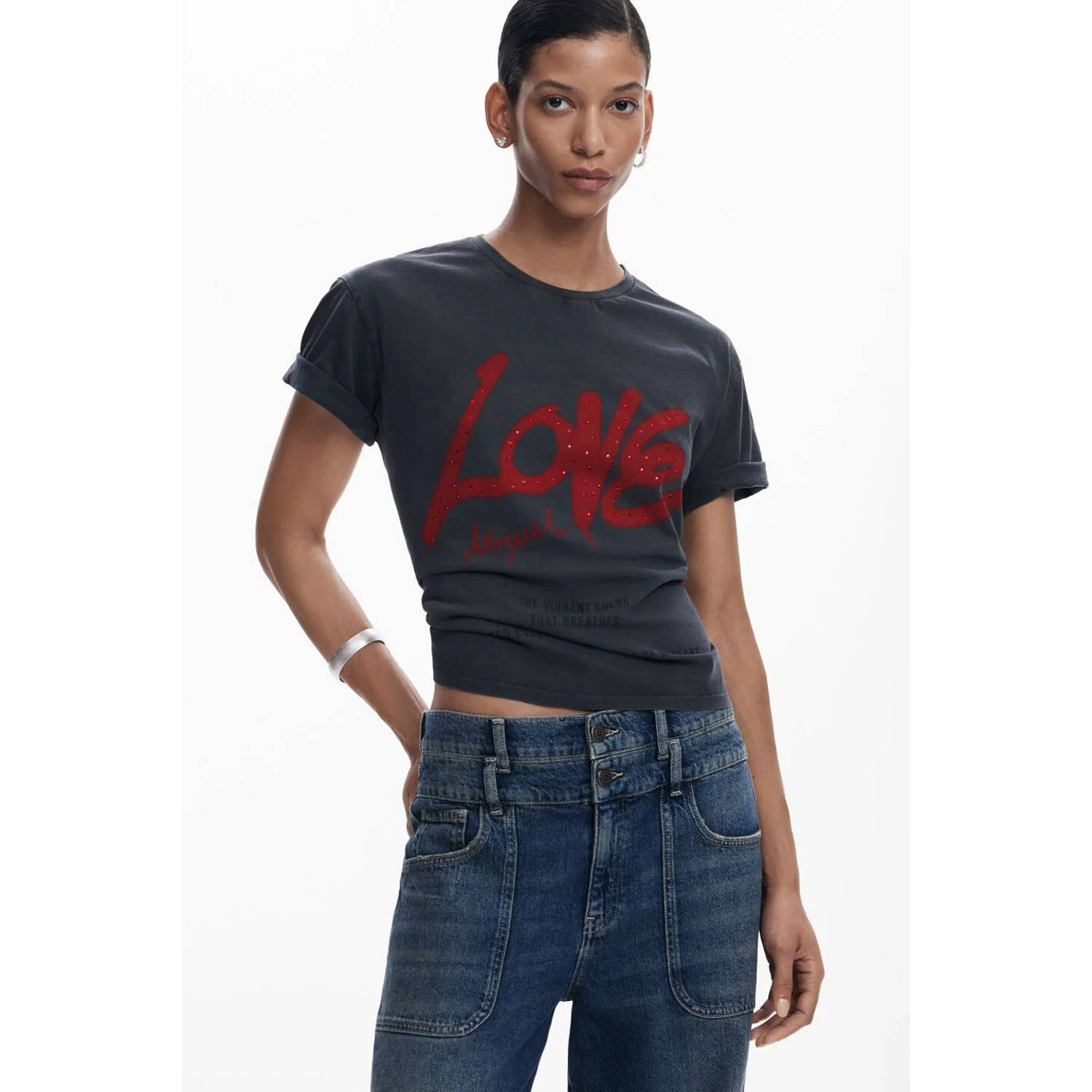 Desigual T-shirt antraciet