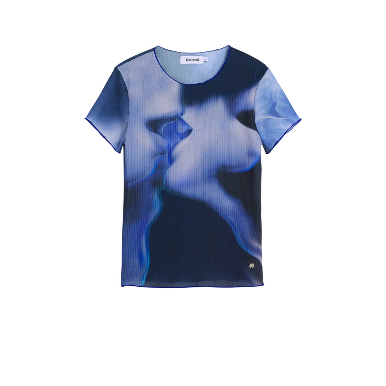 Desigual top blauw rib gebreid