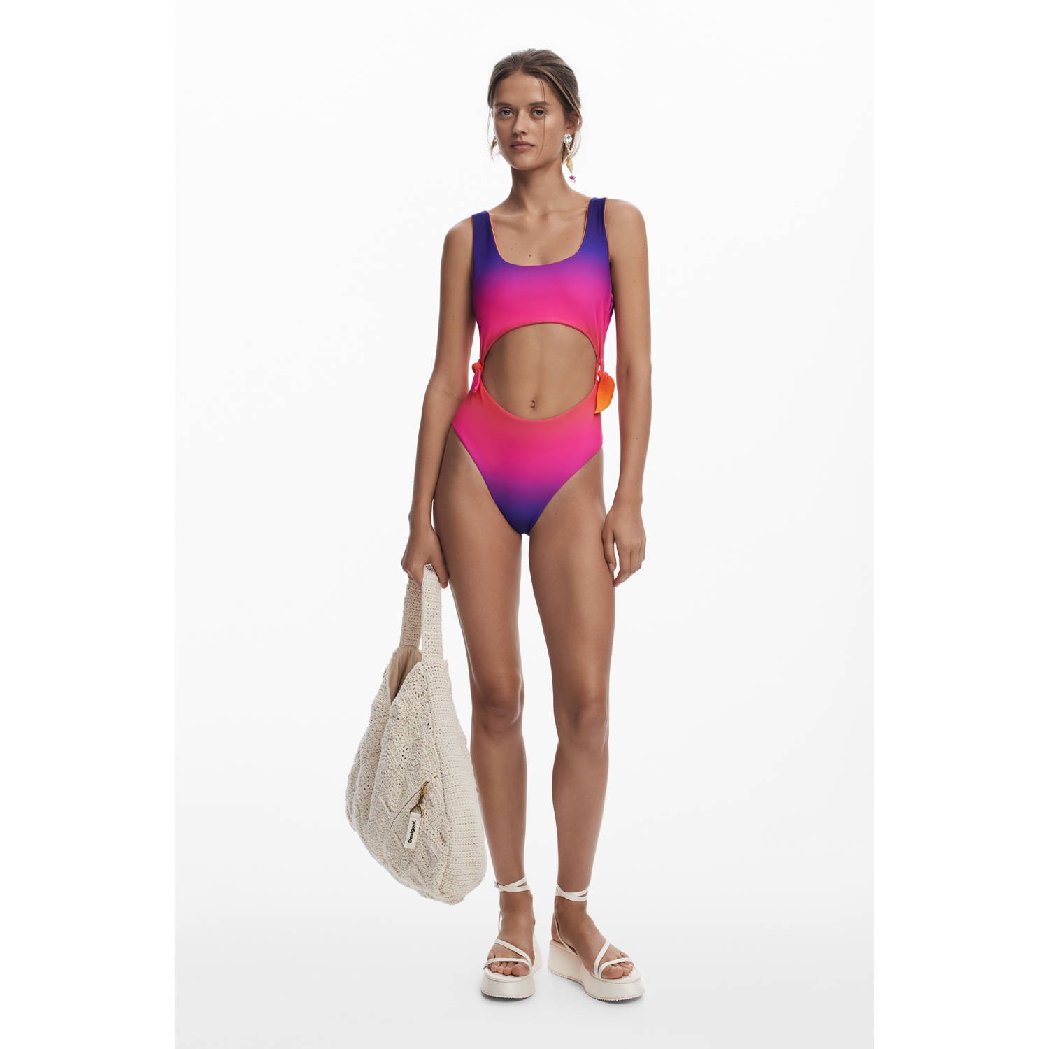 Desigual cut-out badpak roze paars