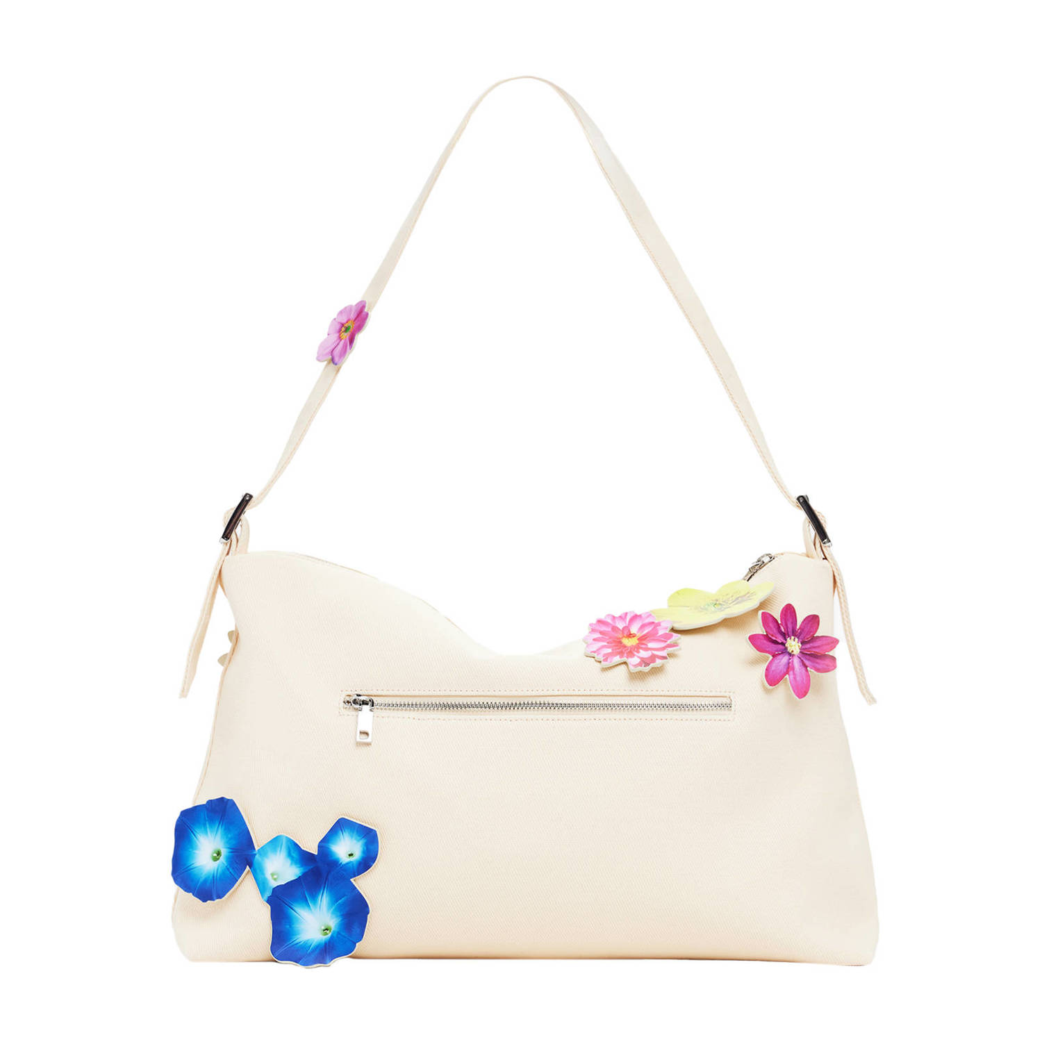 Desigual crossbody tas met bloemen beige