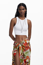 thumbnail: Desigual pareo ecru/rood/groen