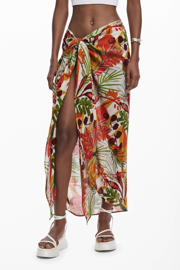 thumbnail: Desigual pareo ecru/rood/groen