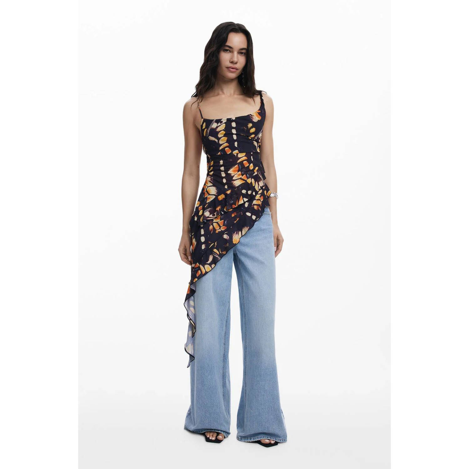 Desigual mouwloze top zwart