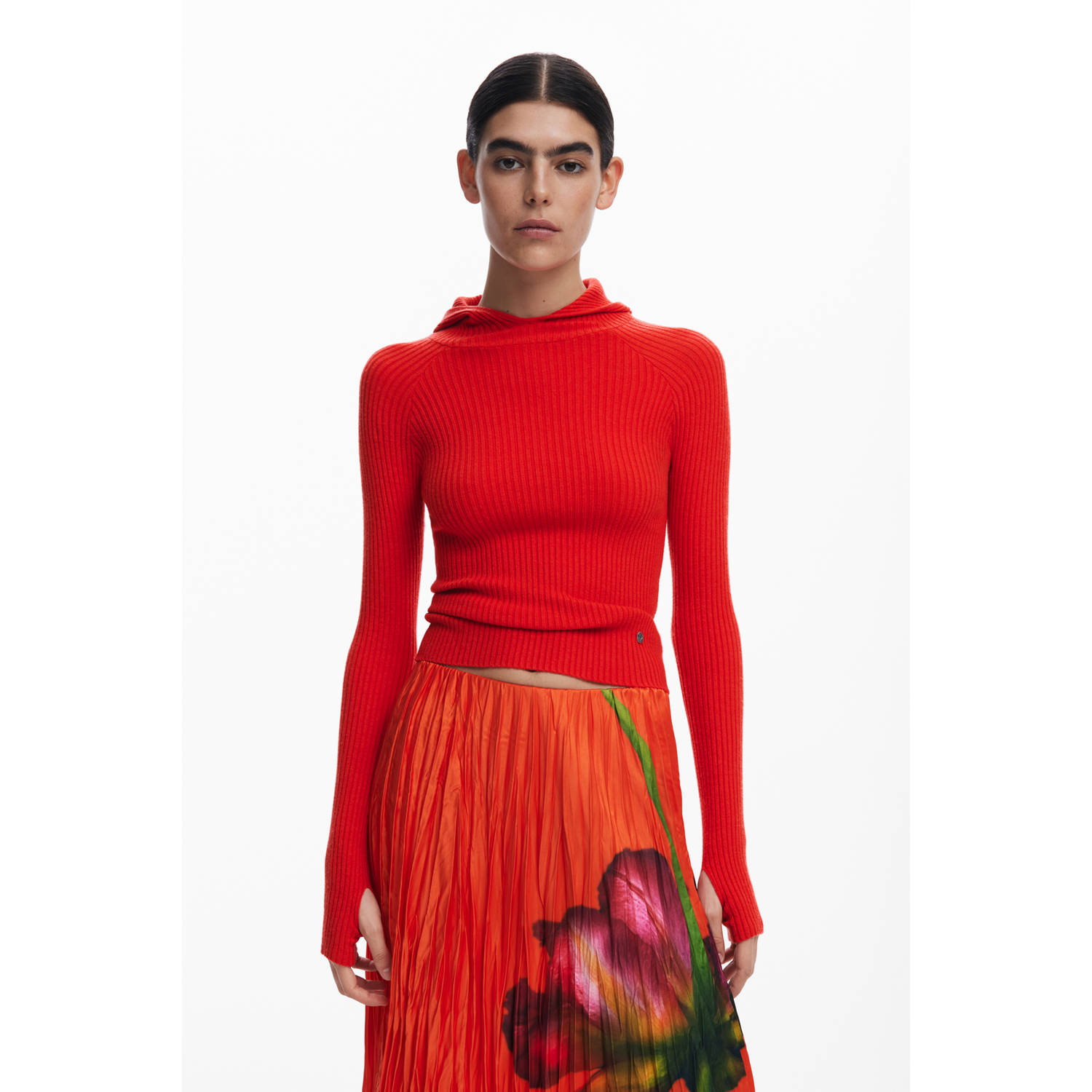 Desigual trui rood fijn gebreid