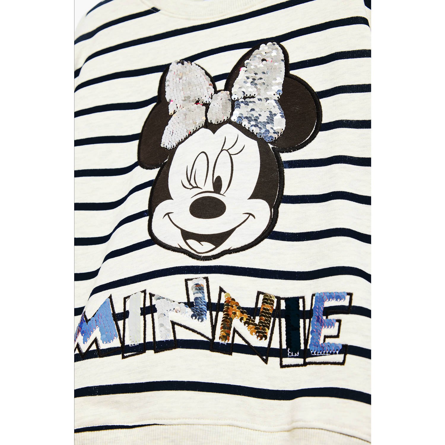 Desigual Minnie Mouse sweater ecru met pailletten