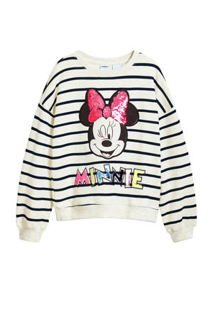 Minnie Mouse sweater ecru met pailletten