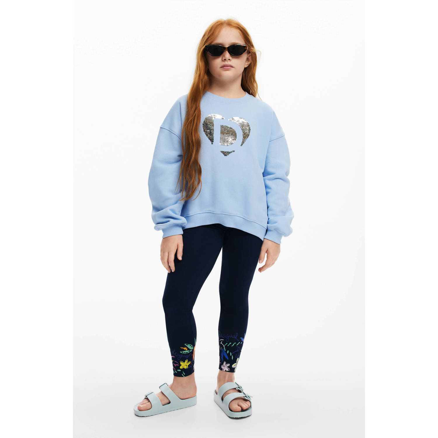 Desigual slim fit legging donkerblauw