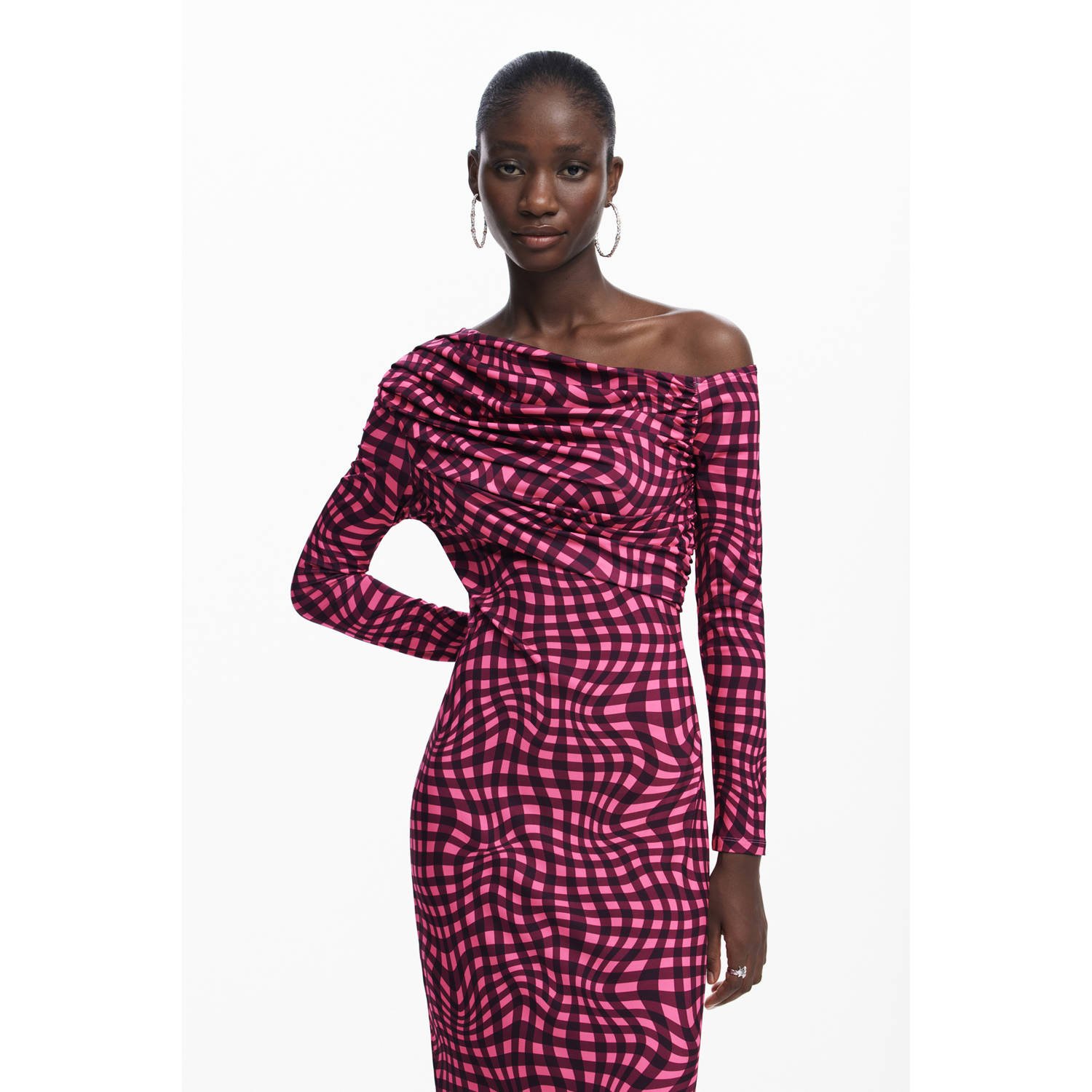 Desigual midi jurk roze