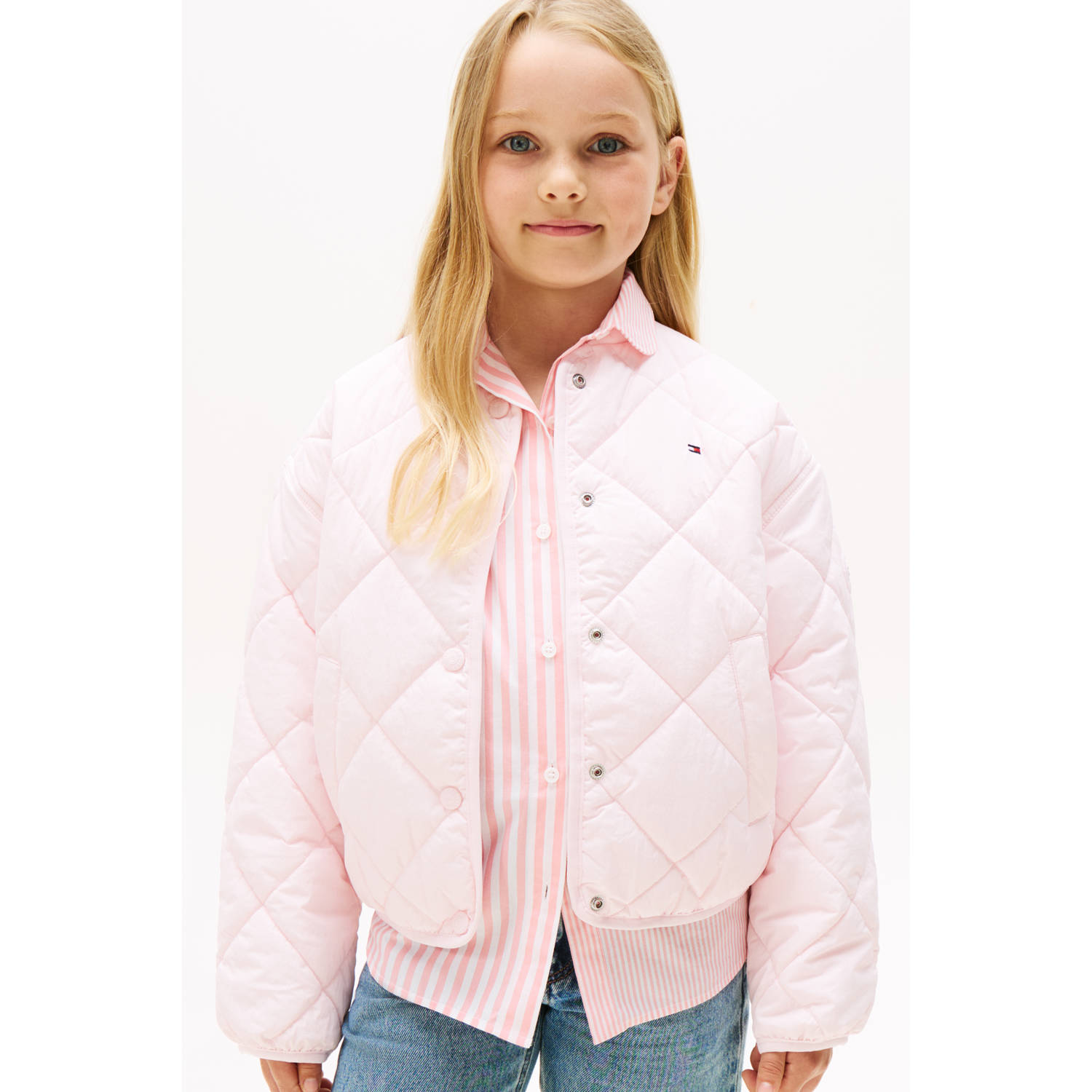 Tommy Hilfiger gewatteerde jas roze