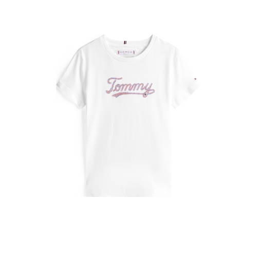 Tommy Hilfiger T-shirt wit met pailletten afbeelding