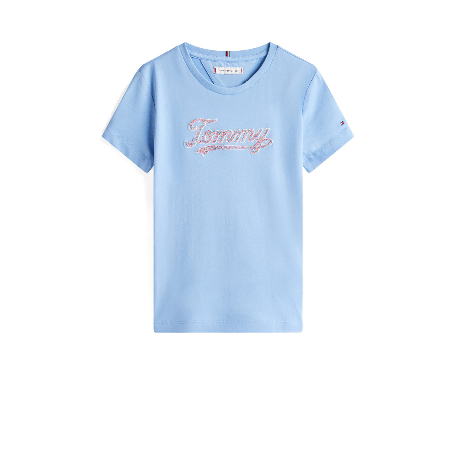 Tommy Hilfiger T-shirt lichtblauw met pailletten