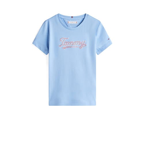 Tommy Hilfiger T-shirt lichtblauw met pailletten afbeelding