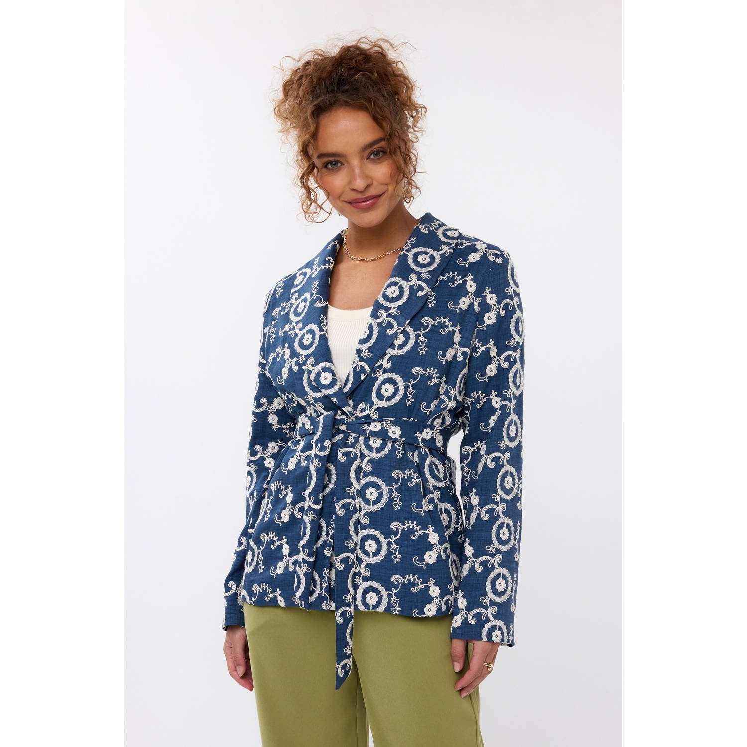 YDENCE Dames Blazers Kimono Kelly Blauw