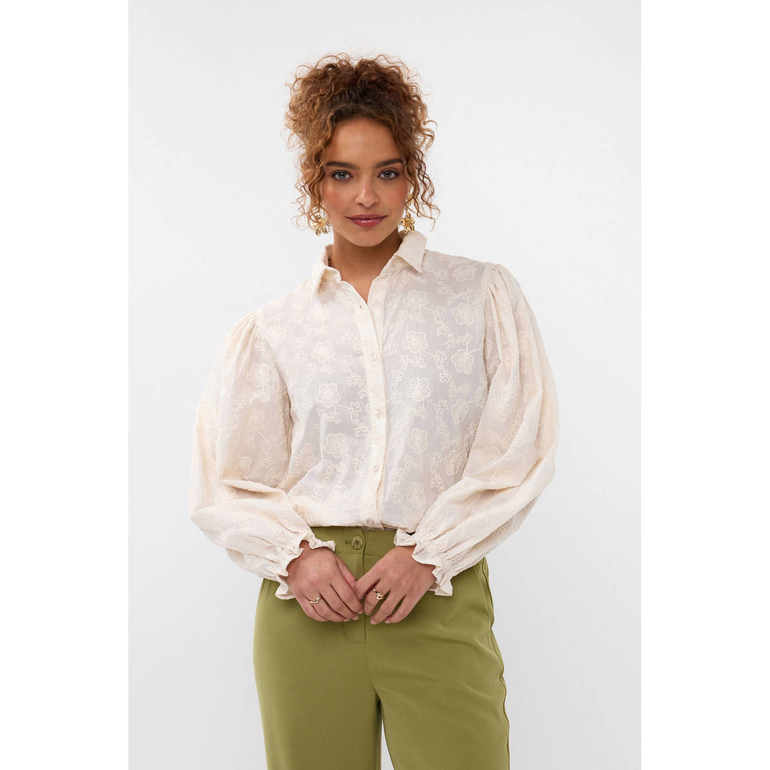 YDENCE Dames Blouses Blouse Novia Ecru