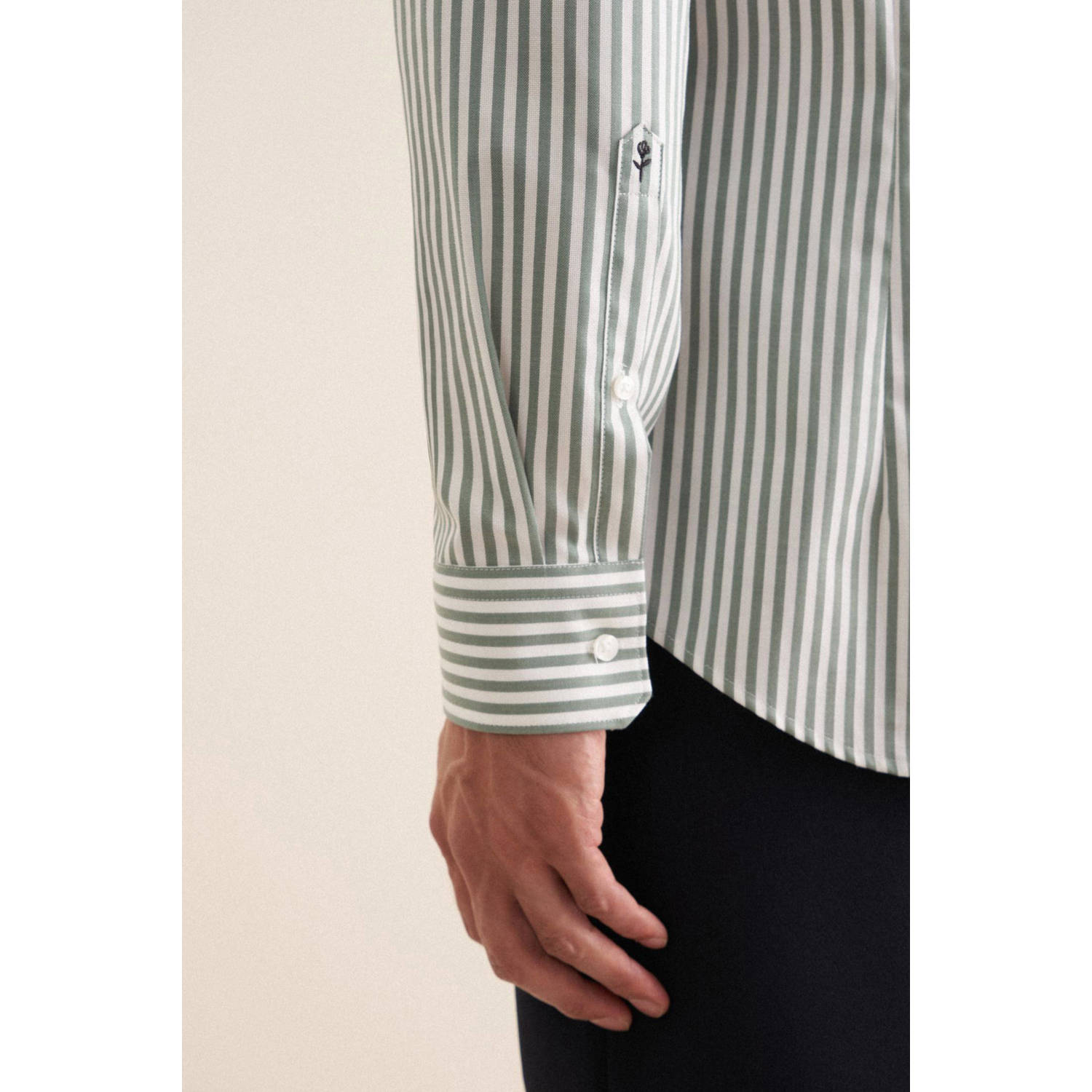 Seidensticker casual overhemd groen