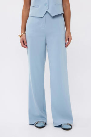 wide leg regular waist tall pantalon lichtblauw