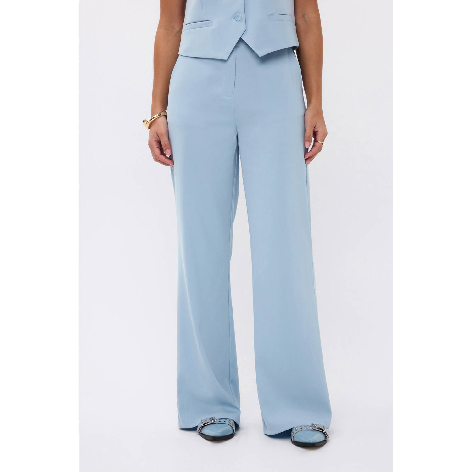 YDENCE Dames Broeken Pants Solange (tall) Lichtblauw TALL