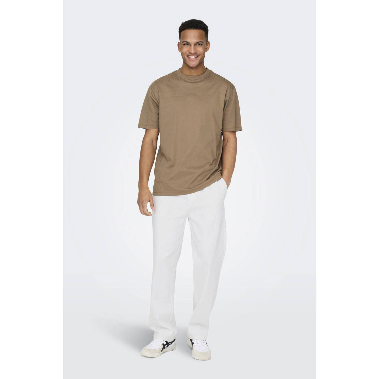 ONLY & SONS loose casual broek wit
