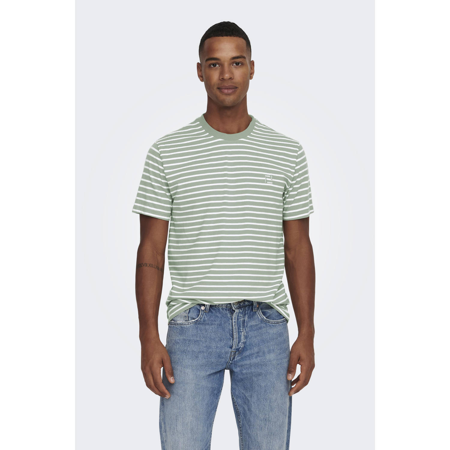 Only & Sons Henry Stripe Shirt Heren